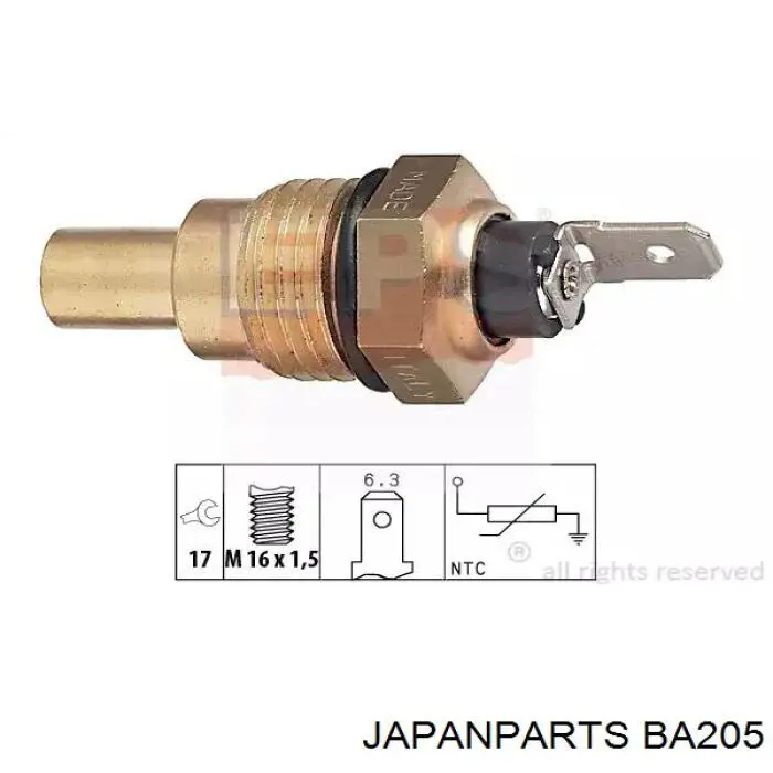 BA-205 Japan Parts sensor de temperatura del refrigerante