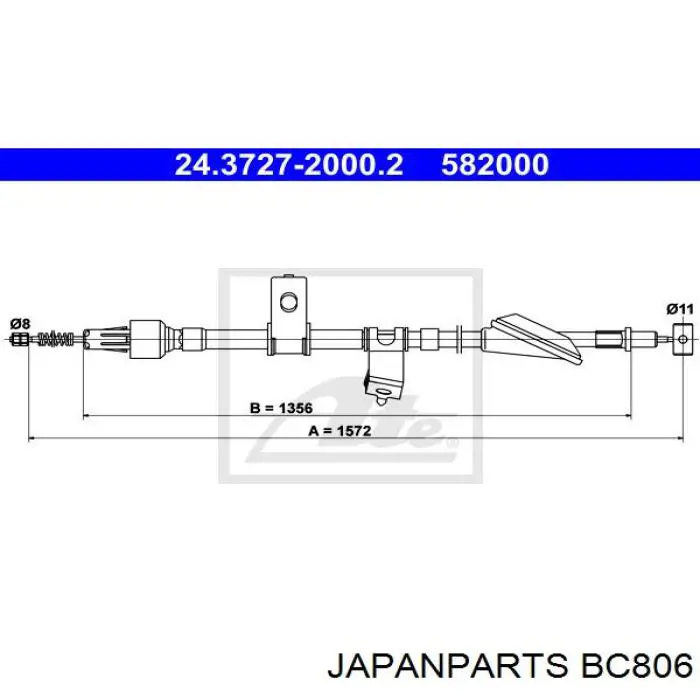 BC806 Japan Parts cable de freno de mano trasero derecho/izquierdo