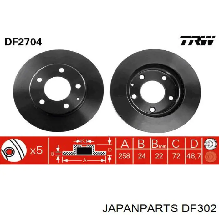 DF302 Japan Parts disco de embrague