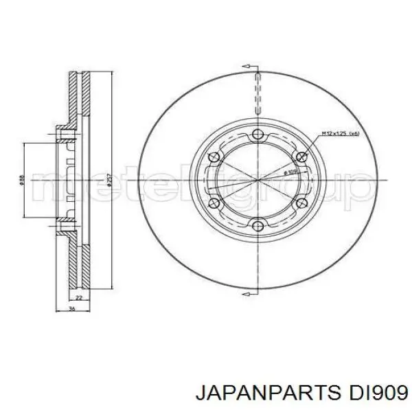 DI909 Japan Parts freno de disco delantero