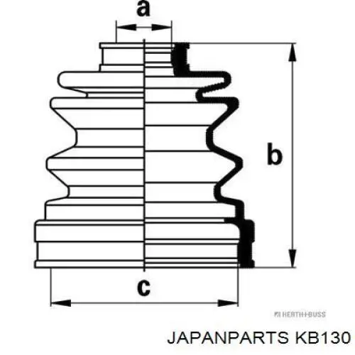 KB130 Japan Parts fuelle, árbol de transmisión delantero interior