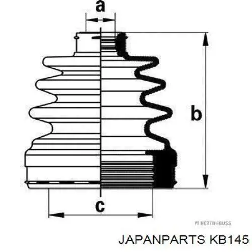 KB145 Japan Parts fuelle, árbol de transmisión delantero interior