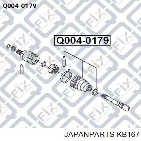 KB-167 Japan Parts fuelle, árbol de transmisión delantero interior