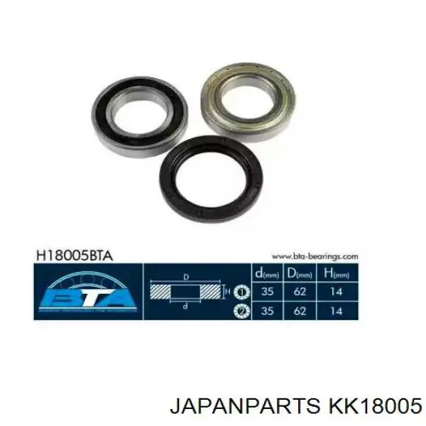 KK-18005 Japan Parts cojinete de rueda delantero