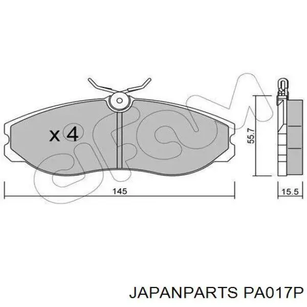 PA017P Japan Parts pastillas de freno delanteras