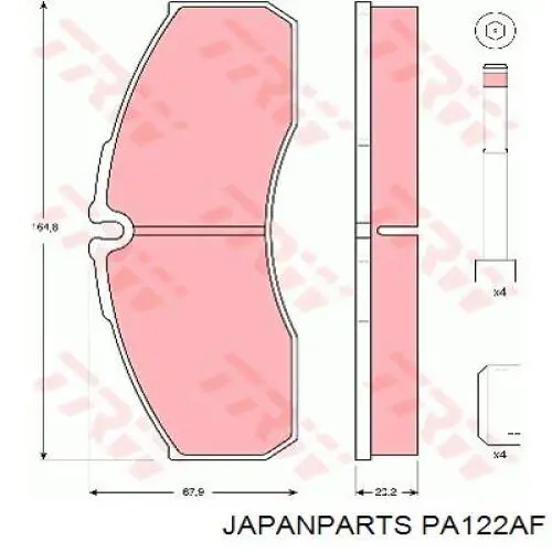 PA-122AF Japan Parts pastillas de freno delanteras