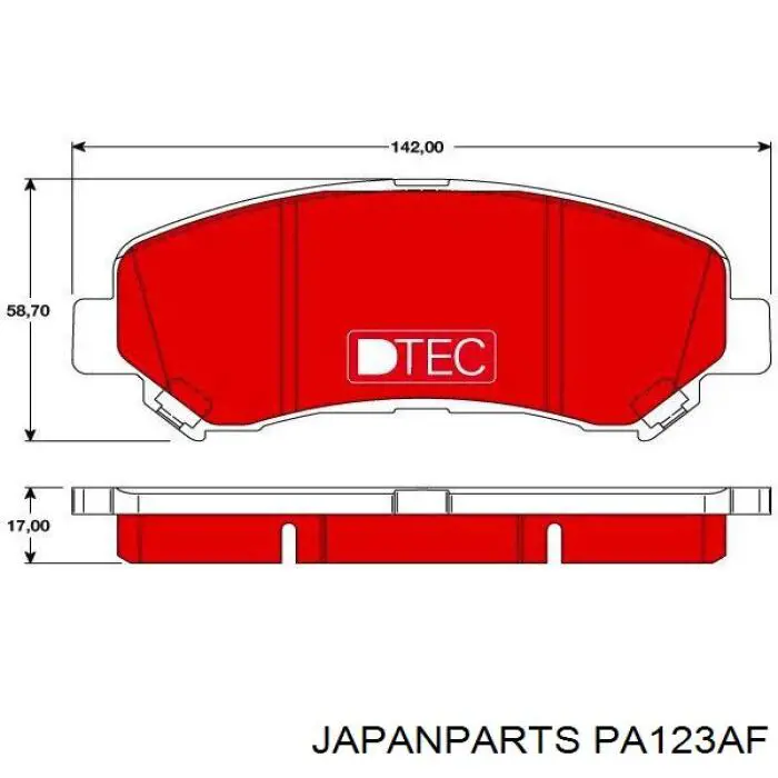 PA-123AF Japan Parts pastillas de freno delanteras