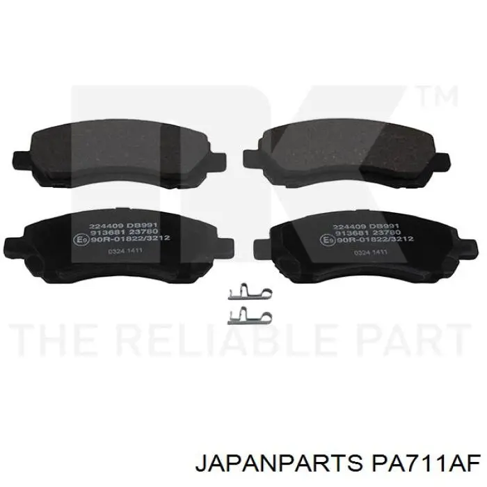 PA711AF Japan Parts pastillas de freno delanteras