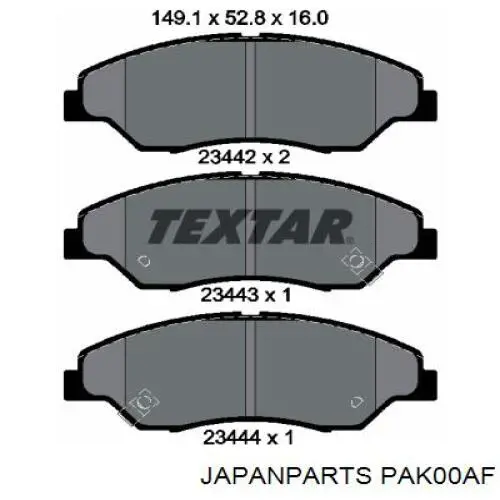 PAK00AF Japan Parts pastillas de freno delanteras