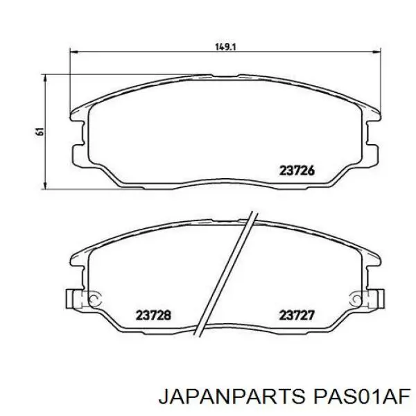 PA-S01AF Japan Parts pastillas de freno delanteras