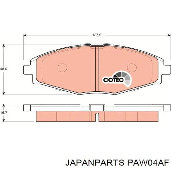 PAW04AF Japan Parts pastillas de freno delanteras