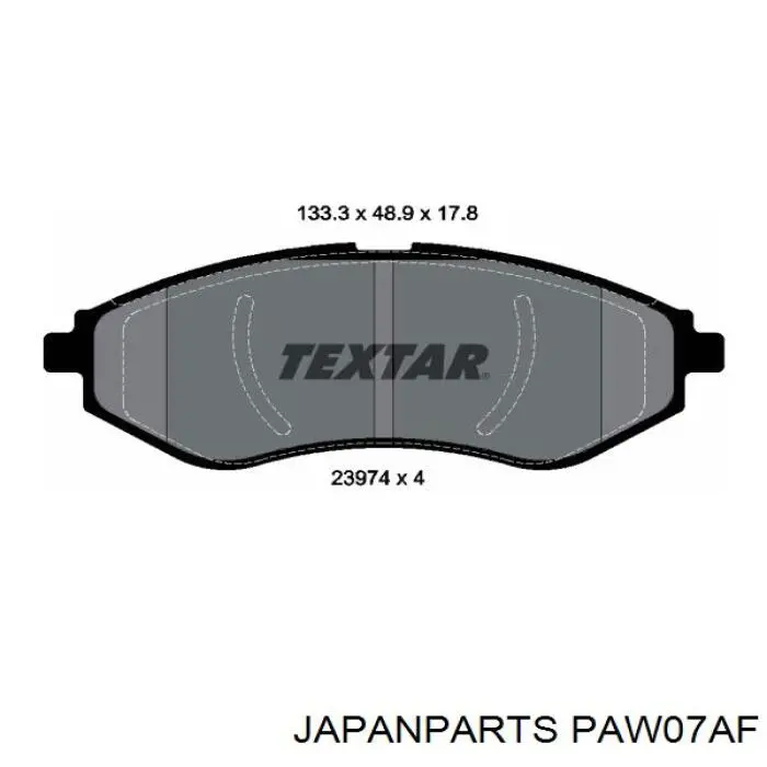 PAW07AF Japan Parts pastillas de freno delanteras