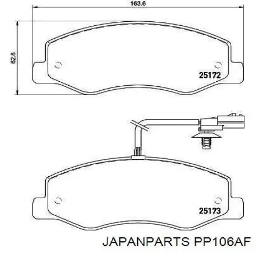 PP-106AF Japan Parts pastillas de freno traseras