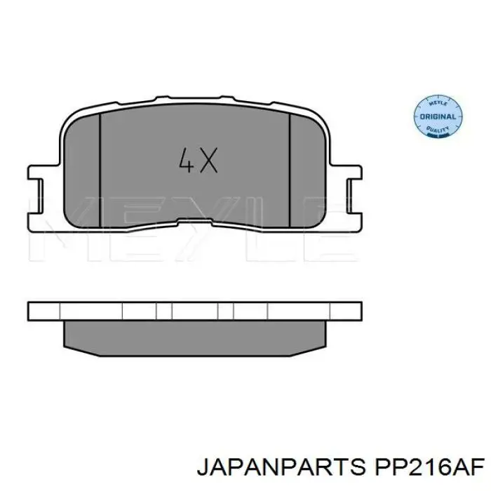 PP-216AF Japan Parts pastillas de freno traseras