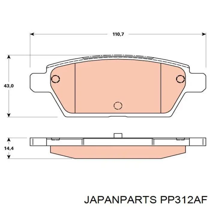 PP-312AF Japan Parts pastillas de freno traseras