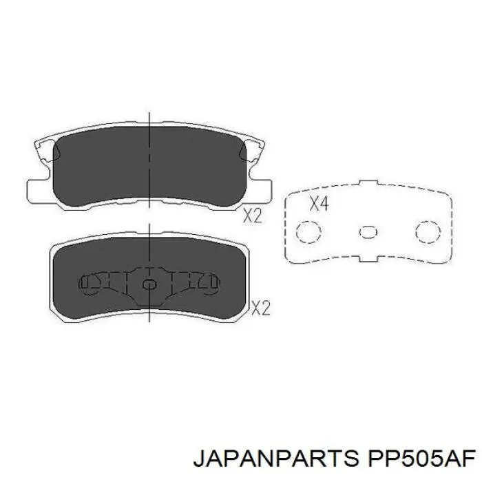 PP-505AF Japan Parts pastillas de freno traseras