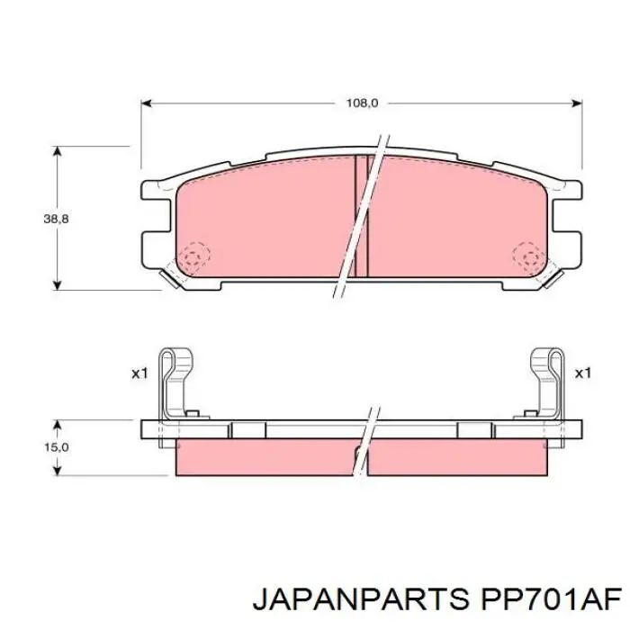 PP-701AF Japan Parts pastillas de freno traseras