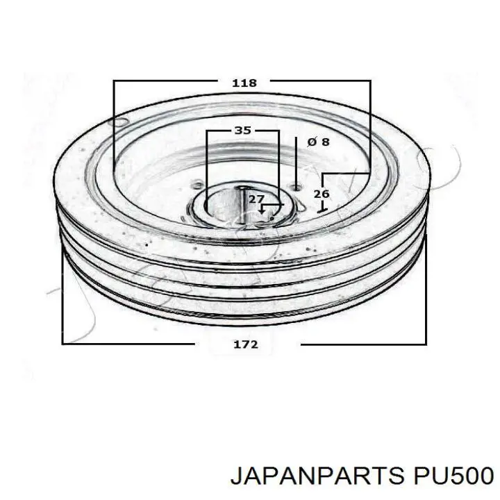 PU-500 Japan Parts polea, cigüeñal