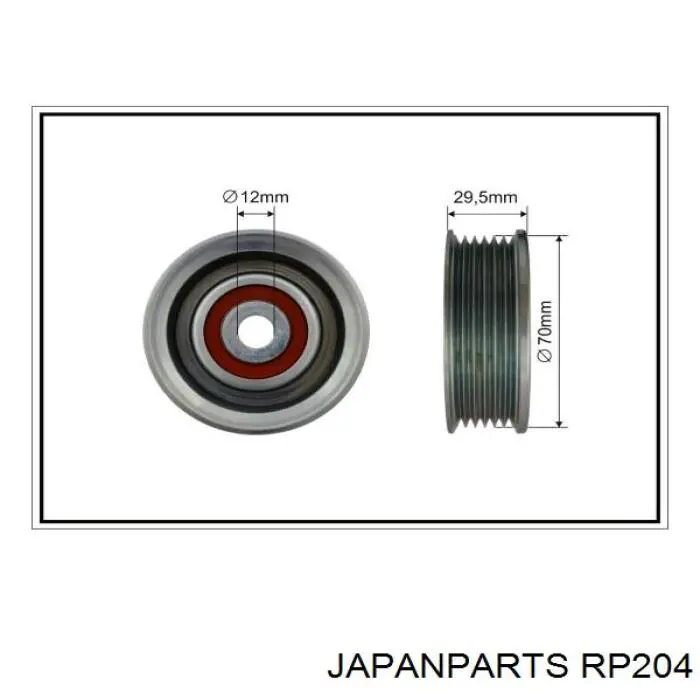 RP-204 Japan Parts polea inversión / guía, correa poli v