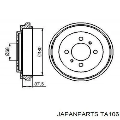 TA106 Japan Parts freno de tambor trasero