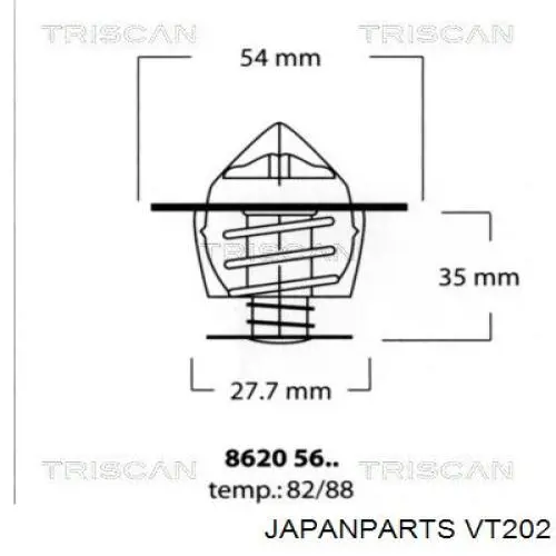 VT-202 Japan Parts termostato, refrigerante