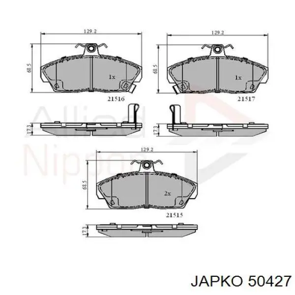 50427 Japko pastillas de freno delanteras