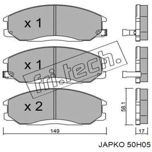 50H05 Japko pastillas de freno delanteras