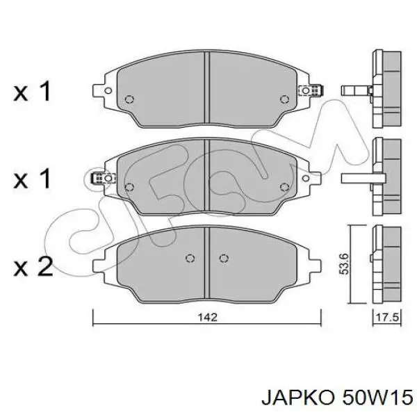 50W15 Japko pastillas de freno delanteras