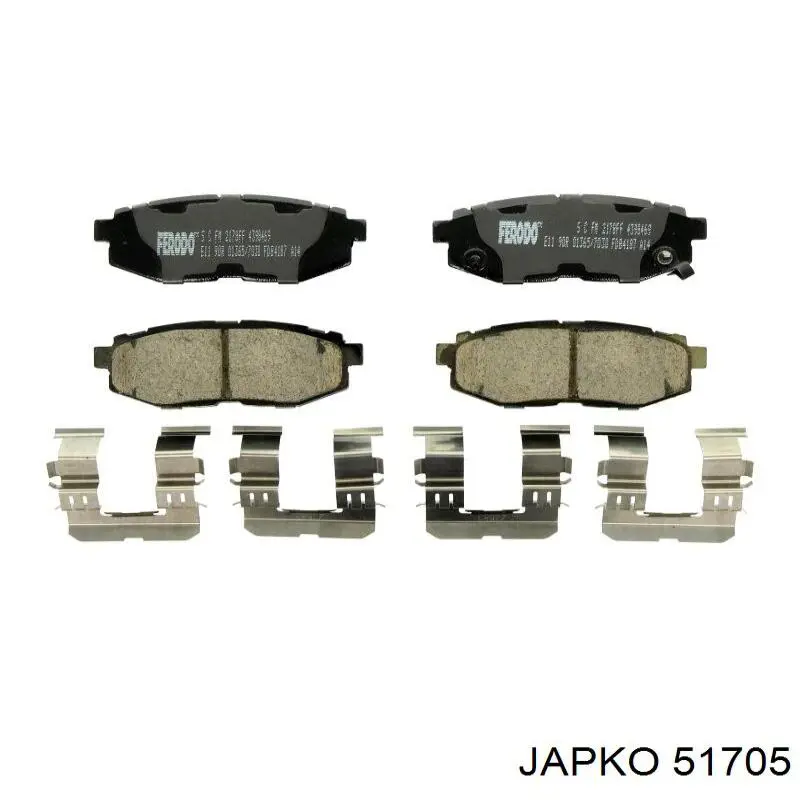 51705 Japko pastillas de freno traseras