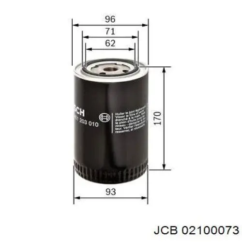 02100073 JCB filtro de aceite