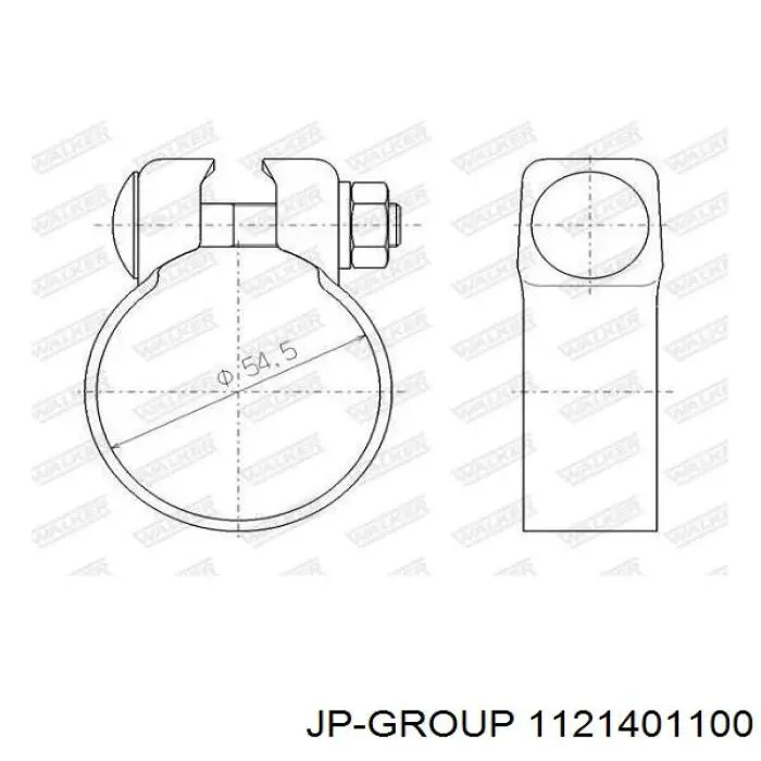 1121401100 JP Group abrazadera de silenciador delantera