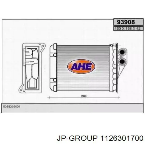 1126301700 JP Group radiador de calefacción