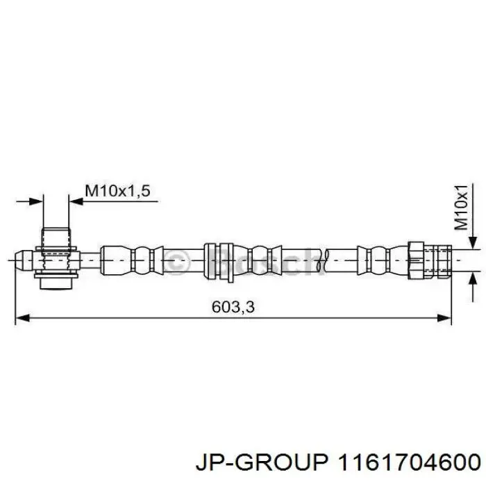 1161704600 JP Group tubo flexible de frenos trasero