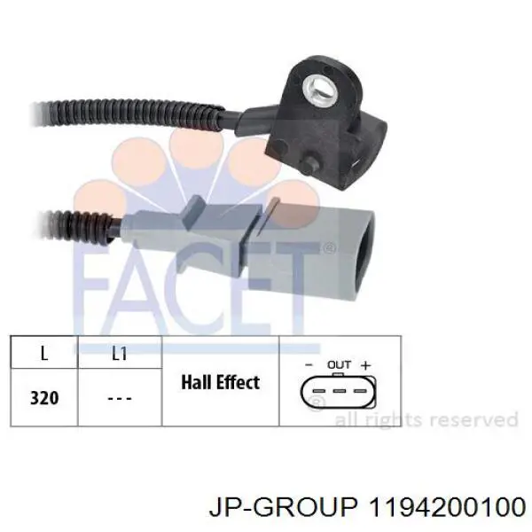 1194200100 JP Group sensor de posición del árbol de levas