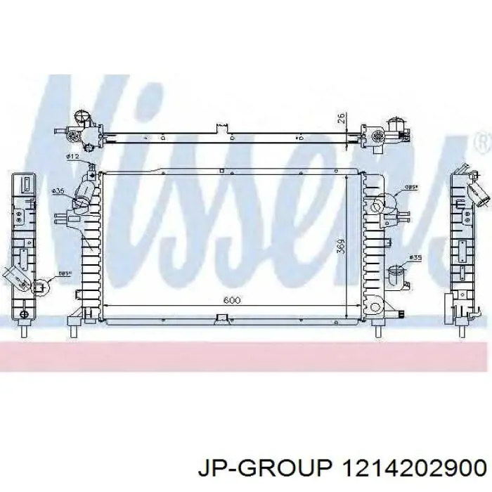 1214202900 JP Group radiador refrigeración del motor