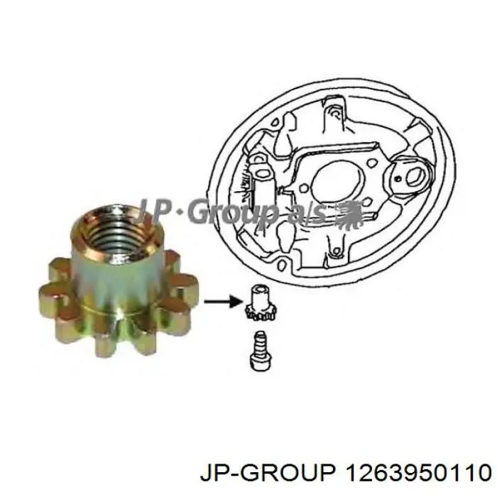 1263950110 JP Group kit de montaje, zapatas de freno traseras