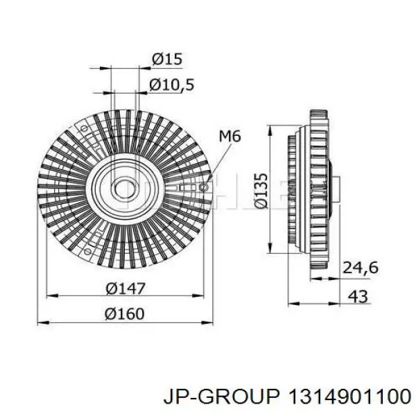 1314901100 JP Group embrague, ventilador del radiador