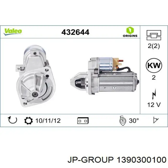 1390300100 JP Group motor de arranque