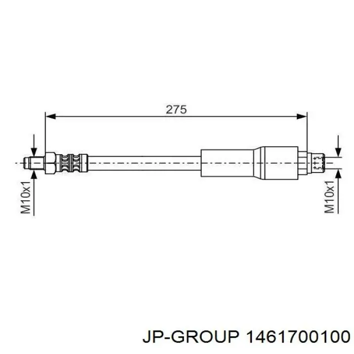 1461700100 JP Group tubo flexible de frenos trasero