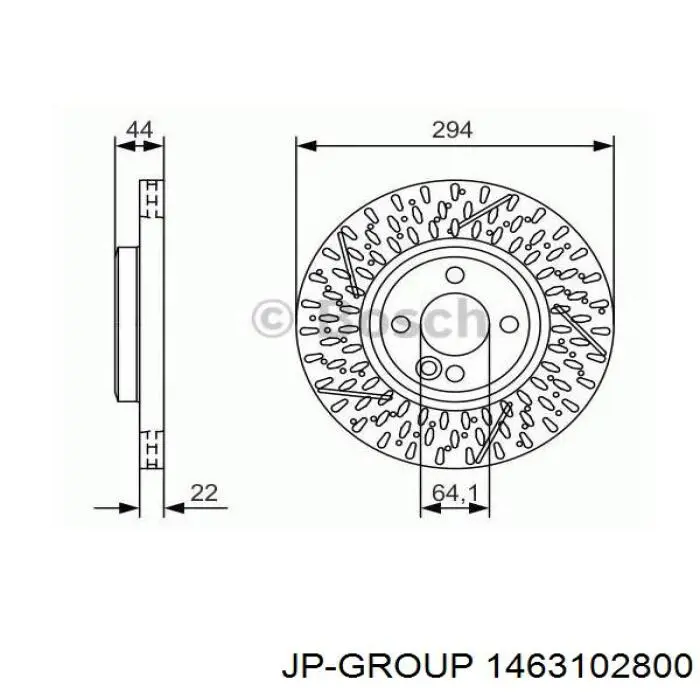 1463102800 JP Group freno de disco delantero