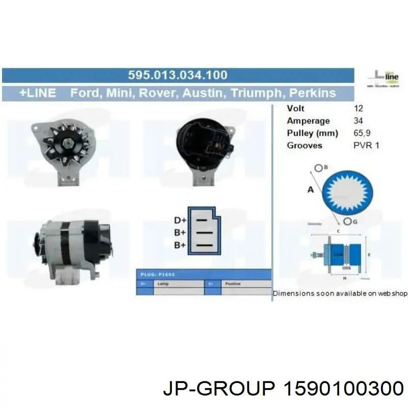 1590100300 JP Group alternador