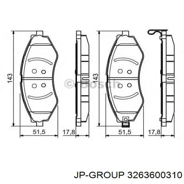 3263600310 JP Group pastillas de freno delanteras