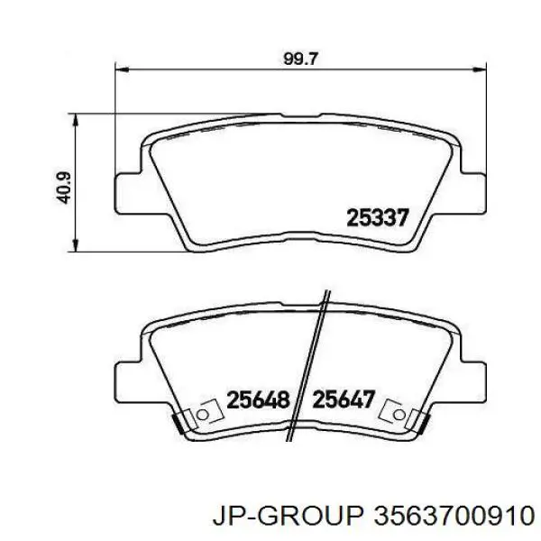 3563700910 JP Group pastillas de freno traseras