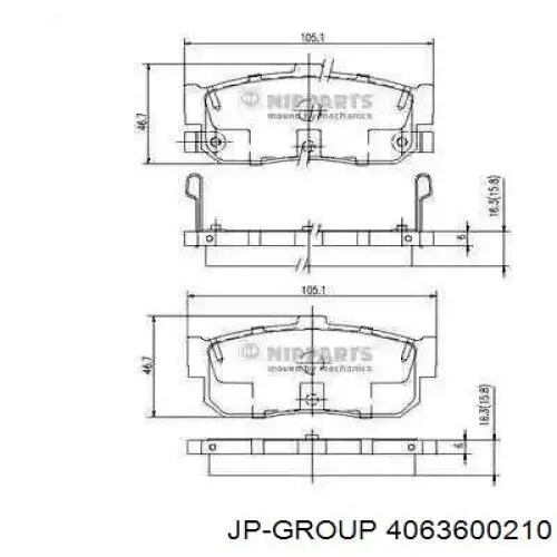 4063600210 JP Group pastillas de freno traseras