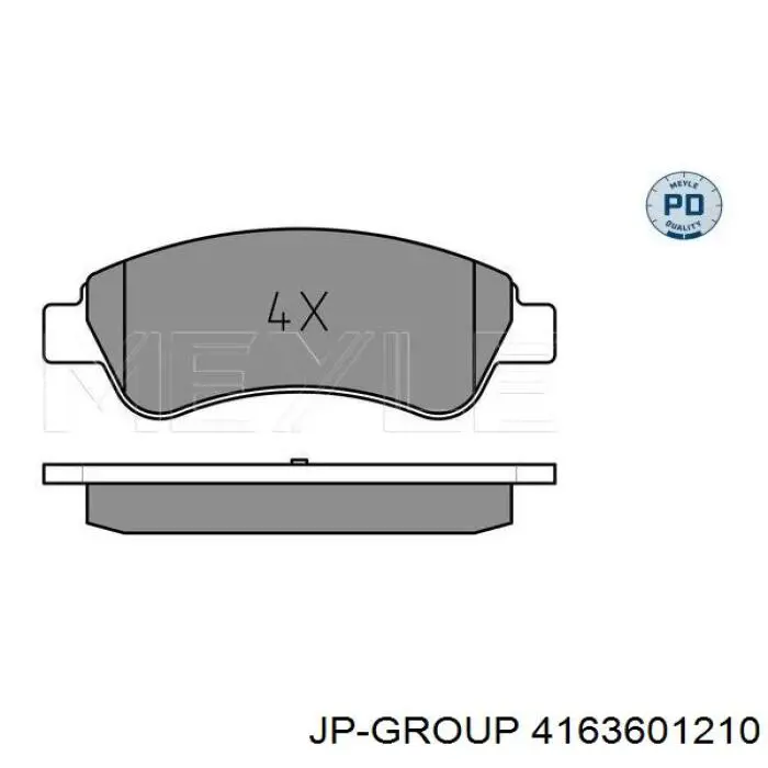 4163601210 JP Group pastillas de freno delanteras