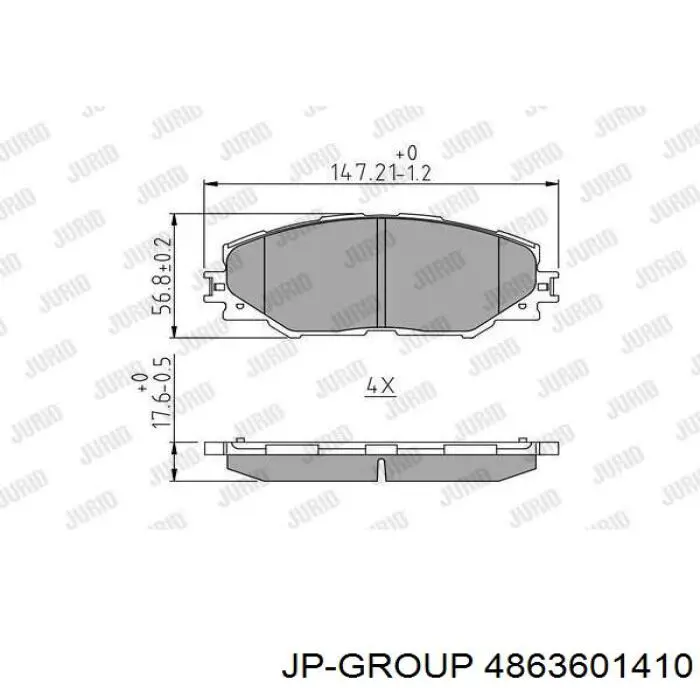 4863601410 JP Group pastillas de freno delanteras