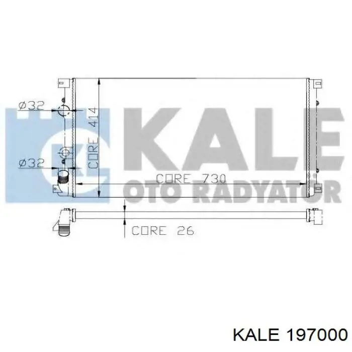 197000 Kale radiador refrigeración del motor