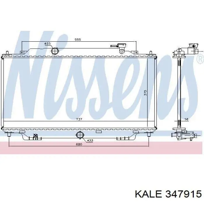 347915 Kale radiador refrigeración del motor