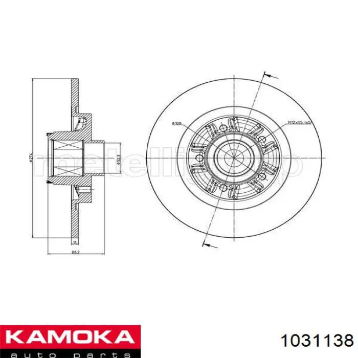 1031138 Kamoka disco de freno trasero