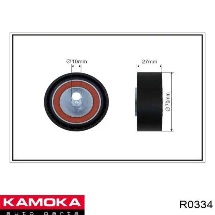 R0334 Kamoka rodillo, correa trapecial poli v